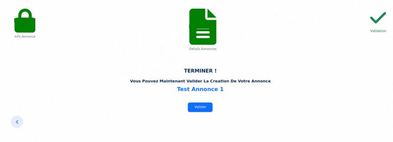 Validation d'annonce