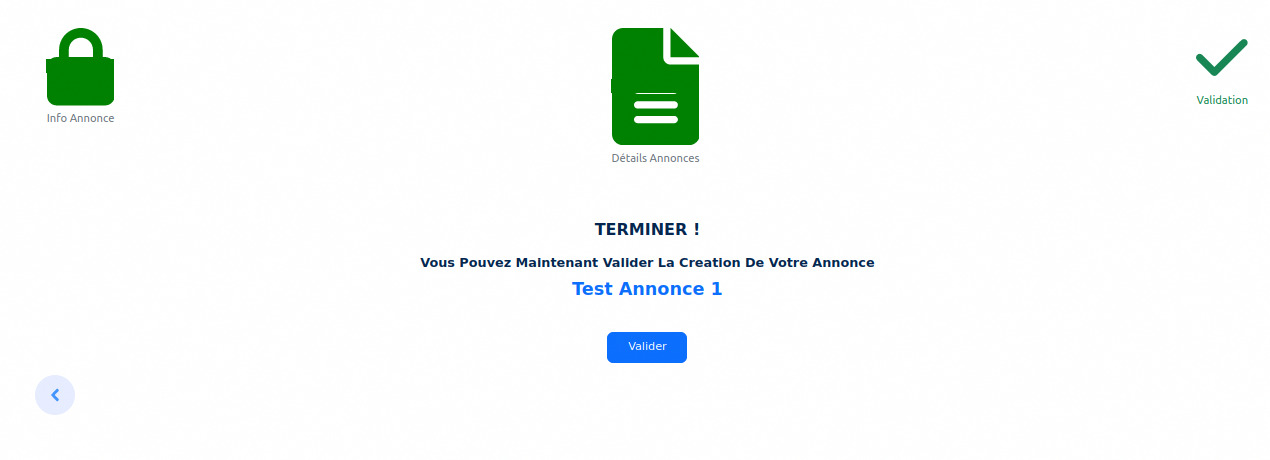 Validation d'annonce