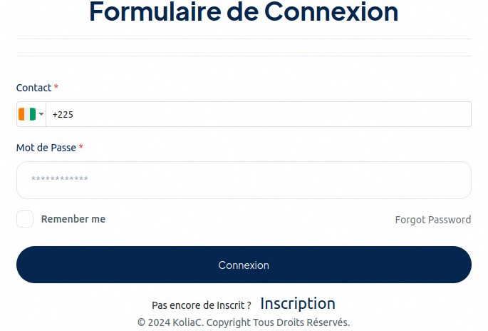 Interface de connexion